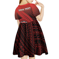 Personalized Fagaitua High School Kid Short Sleeve Dress Polynesian Tribal Pattern