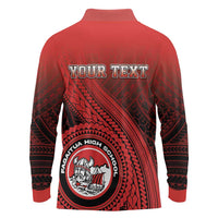 Personalized Fagaitua High School Long Sleeve Polo Shirt Polynesian Tribal Pattern