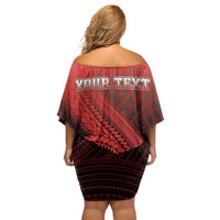 Personalized Fagaitua High School Off Shoulder Short Dress Polynesian Tribal Pattern