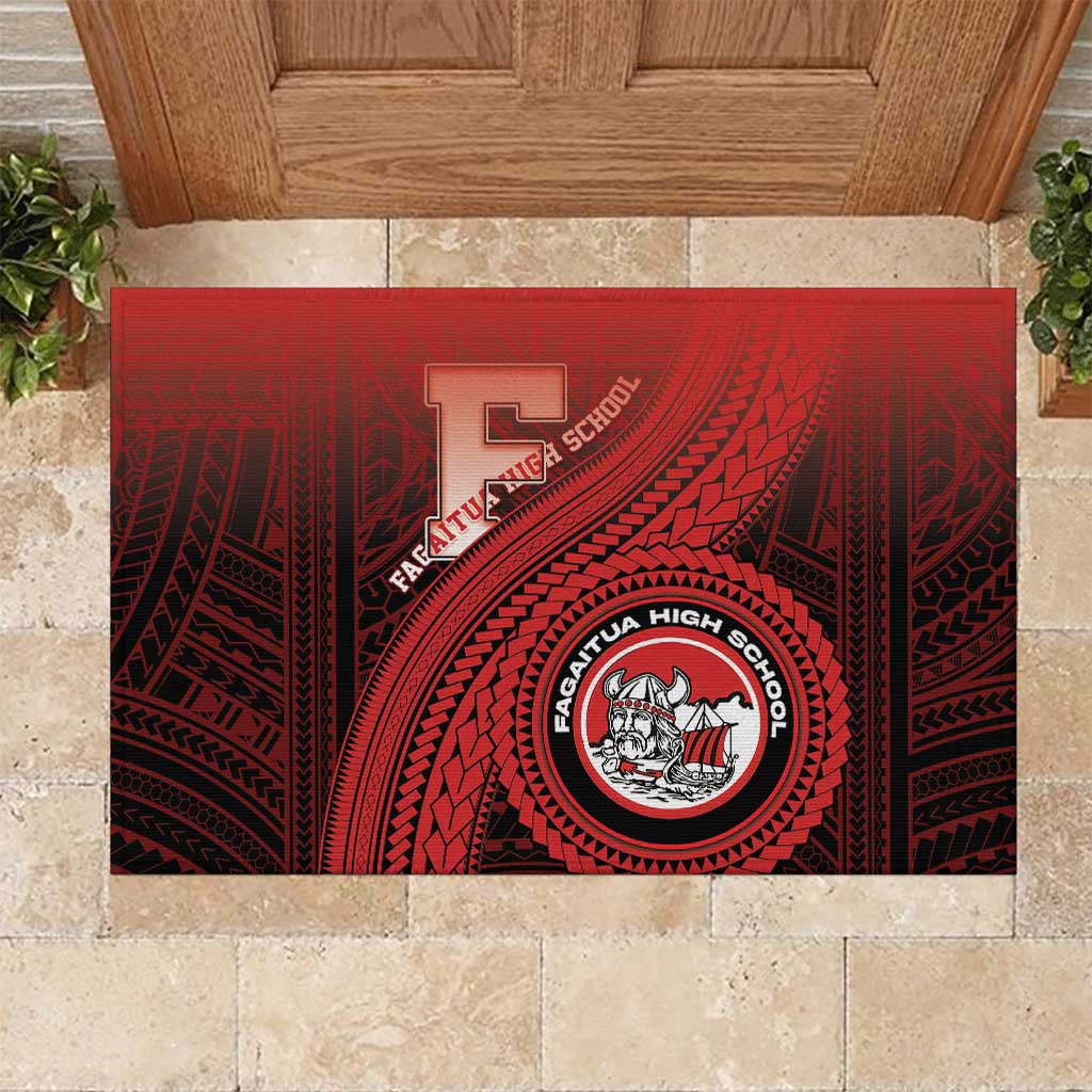 Fagaitua High School Rubber Doormat Polynesian Tribal Pattern