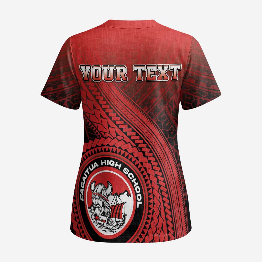 Personalized Fagaitua High School Scrub Top Polynesian Tribal Pattern LT05 - Polynesian Pride