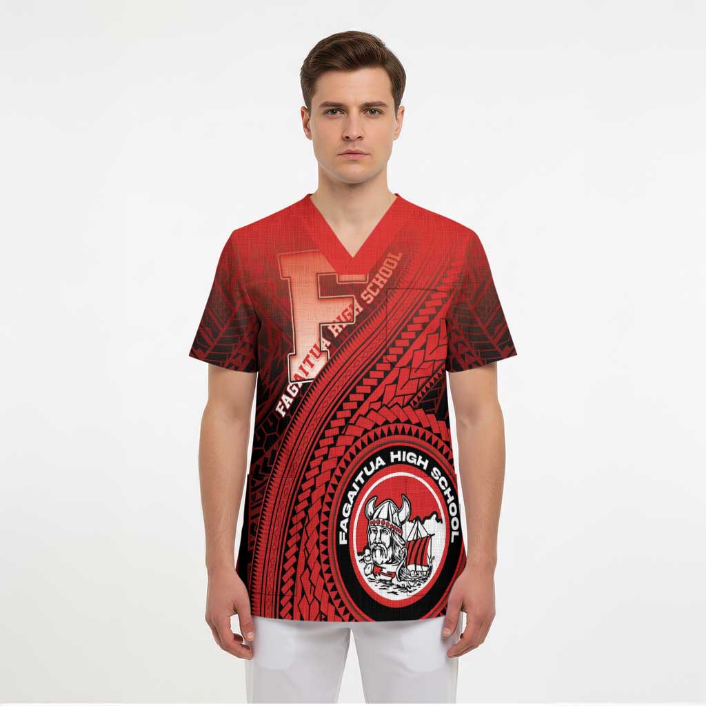 Personalized Fagaitua High School Scrub Top Polynesian Tribal Pattern LT05 - Polynesian Pride