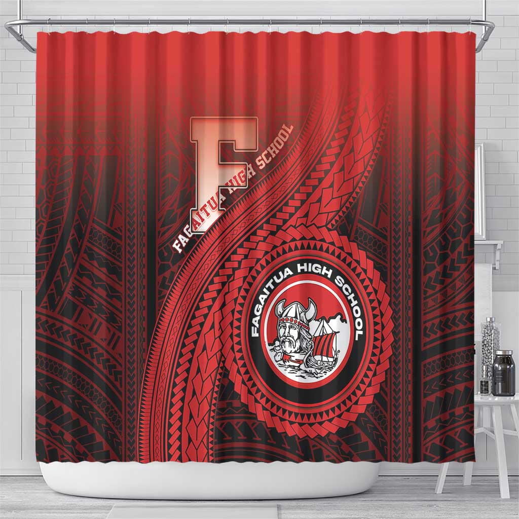 Fagaitua High School Shower Curtain Polynesian Tribal Pattern