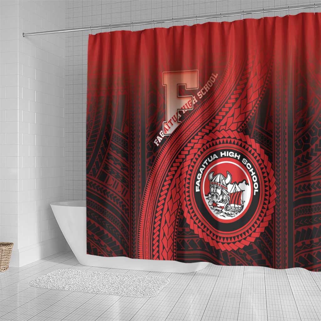Fagaitua High School Shower Curtain Polynesian Tribal Pattern