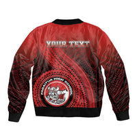 Personalized Fagaitua High School Sleeve Zip Bomber Jacket Polynesian Tribal Pattern
