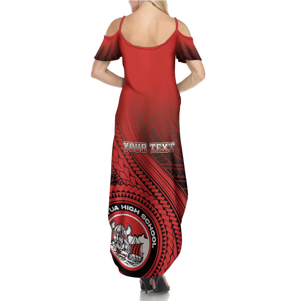 Personalized Fagaitua High School Summer Maxi Dress Polynesian Tribal Pattern