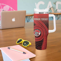 Personalized Fagaitua High School Tumbler With Handle Polynesian Tribal Pattern