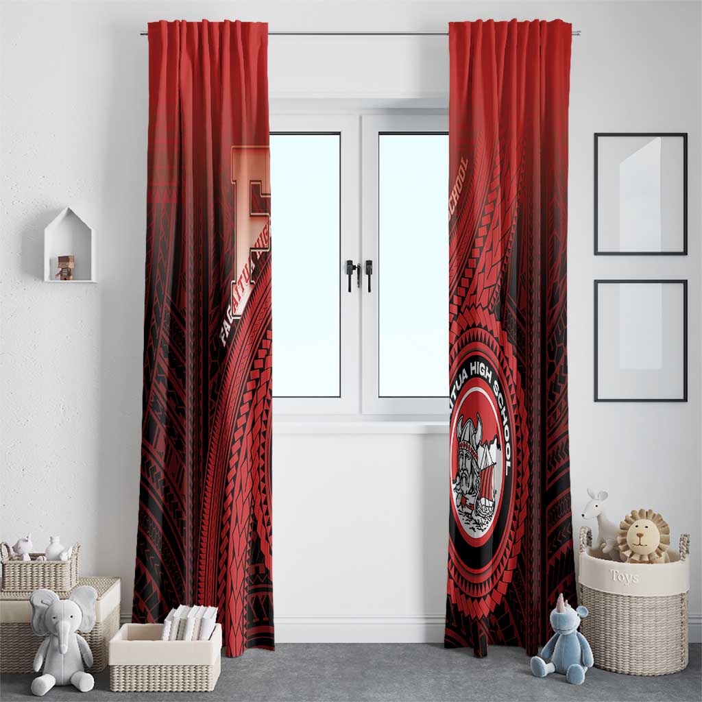Fagaitua High School Window Curtain Polynesian Tribal Pattern