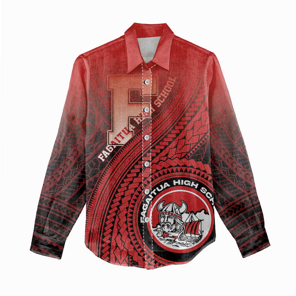 Personalized Fagaitua High School Women Casual Shirt Polynesian Tribal Pattern
