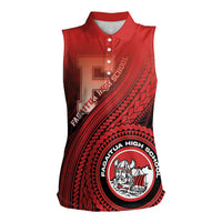 Personalized Fagaitua High School Women Sleeveless Polo Shirt Polynesian Tribal Pattern