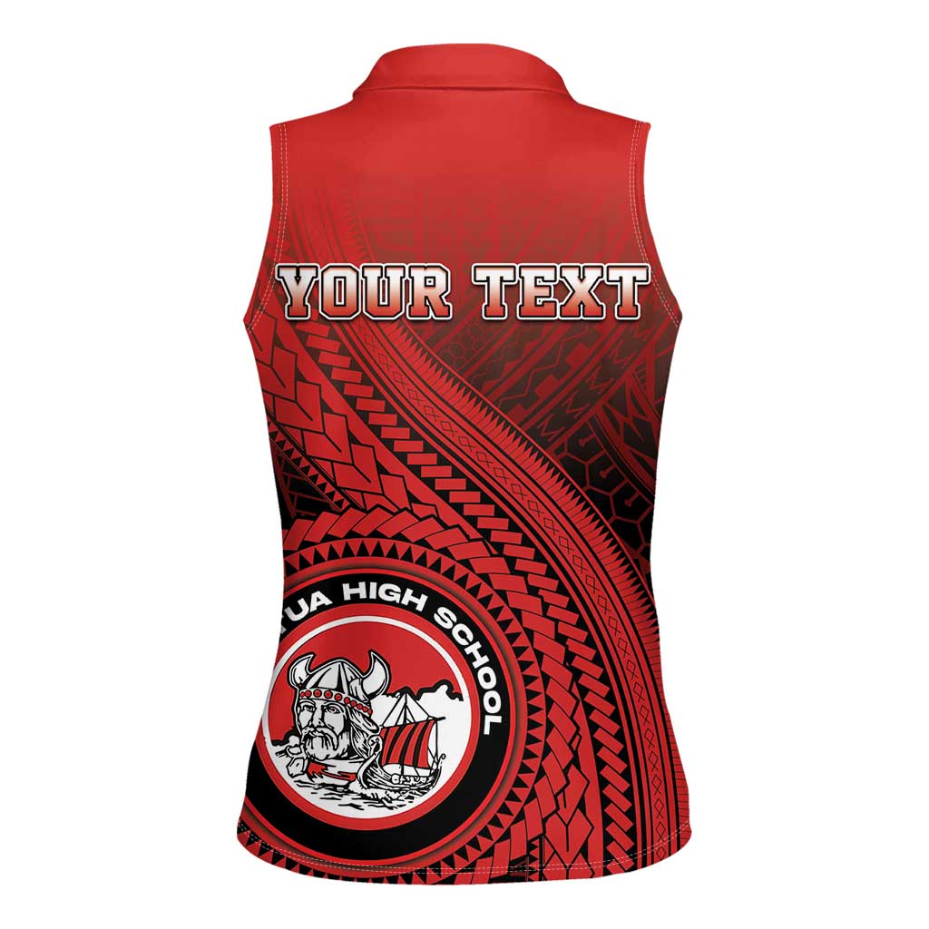 Personalized Fagaitua High School Women Sleeveless Polo Shirt Polynesian Tribal Pattern