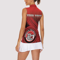 Personalized Fagaitua High School Women Sleeveless Polo Shirt Polynesian Tribal Pattern