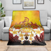 Tahiti Heiva Festival Blanket Tahitian Vahine Plumeria Flowers