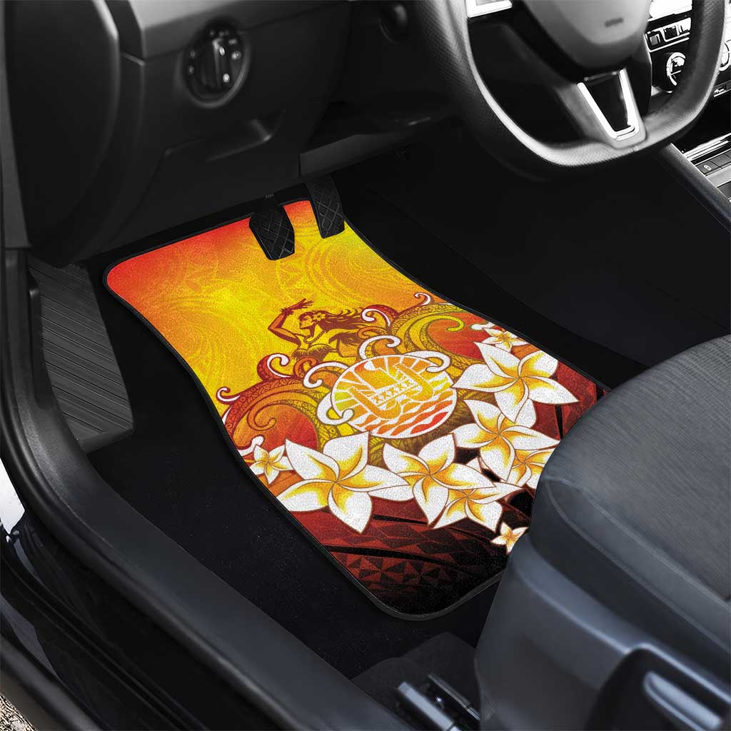 Tahiti Heiva Festival Car Mats Tahitian Vahine Plumeria Flowers