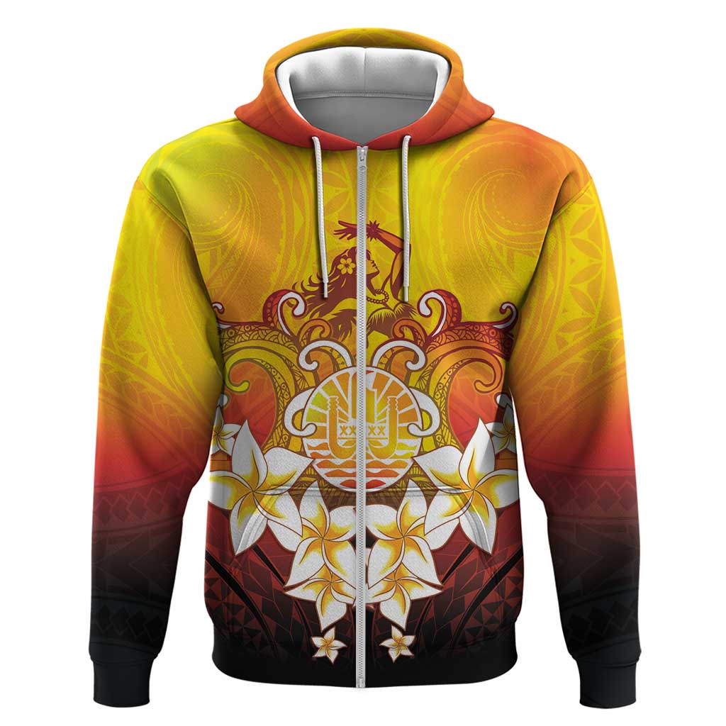 Tahiti Heiva Festival Hoodie Tahitian Vahine Plumeria Flowers