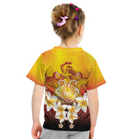 Tahiti Heiva Festival Kid T Shirt Tahitian Vahine Plumeria Flowers