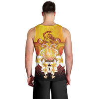 Tahiti Heiva Festival Men Tank Top Tahitian Vahine Plumeria Flowers