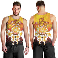 Tahiti Heiva Festival Men Tank Top Tahitian Vahine Plumeria Flowers
