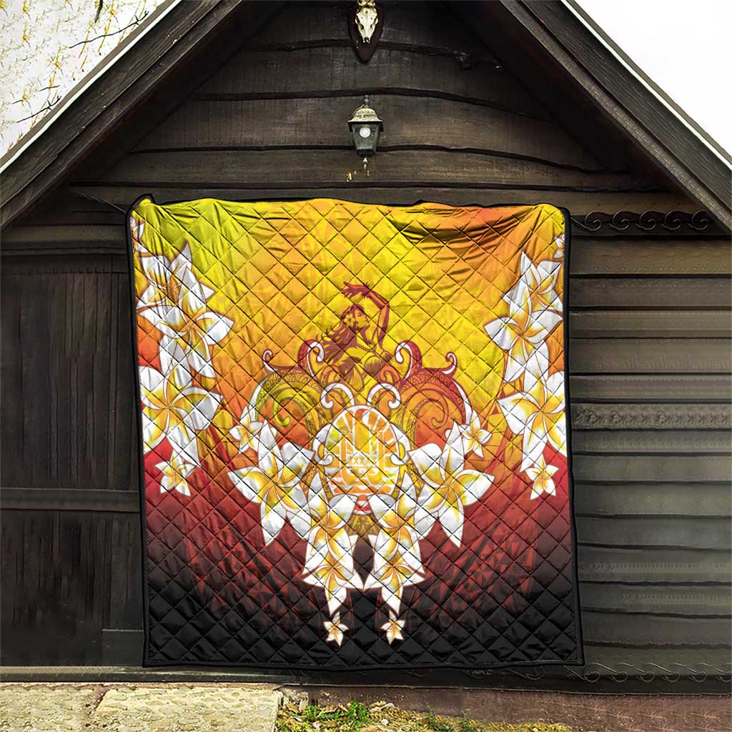 Tahiti Heiva Festival Quilt Tahitian Vahine Plumeria Flowers