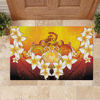 Tahiti Heiva Festival Rubber Doormat Tahitian Vahine Plumeria Flowers