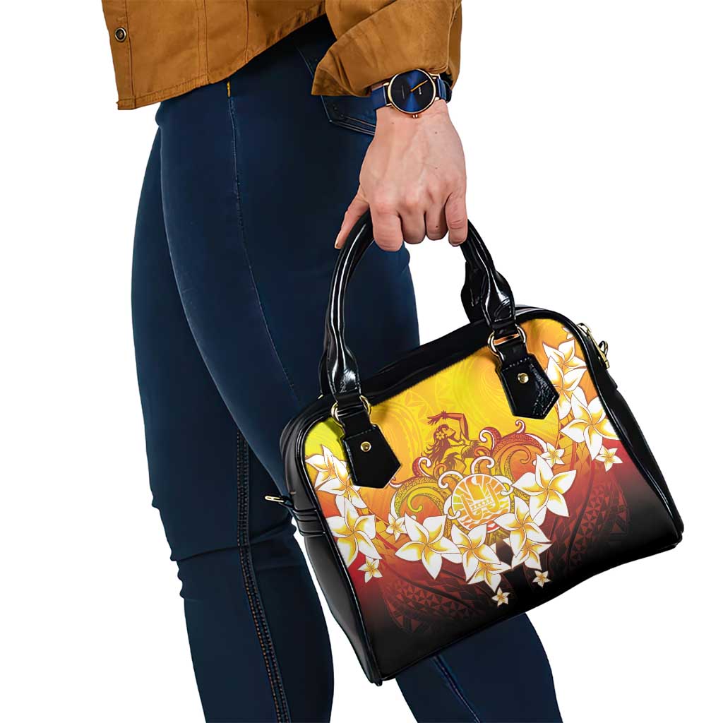 Tahiti Heiva Festival Shoulder Handbag Tahitian Vahine Plumeria Flowers