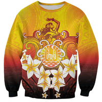 Tahiti Heiva Festival Sweatshirt Tahitian Vahine Plumeria Flowers