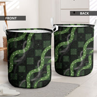 Hawaiian Quilt Laundry Basket Pele Hair Hinahina Lei Black Version LT05 - Polynesian Pride