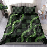 Hawaiian Quilt Bedding Set Pele Hair Hinahina Lei Black Version