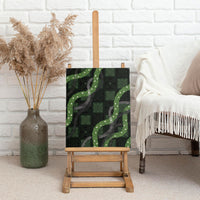 Hawaiian Quilt Canvas Wall Art Pele Hair Hinahina Lei Black Version LT05 - Polynesian Pride