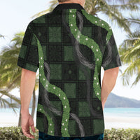 Hawaiian Quilt Hawaiian Shirt Pele Hair Hinahina Lei Black Version LT05 - Polynesian Pride