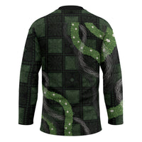 Hawaiian Quilt Hockey Jersey Pele Hair Hinahina Lei Black Version LT05 - Polynesian Pride