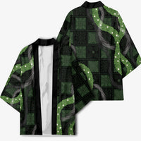 Hawaiian Quilt Kimono Pele Hair Hinahina Lei Black Version LT05 - Polynesian Pride