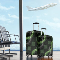 Hawaiian Quilt Luggage Cover Pele Hair Hinahina Lei Black Version