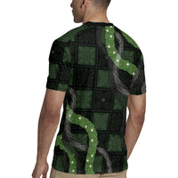Hawaiian Quilt Rugby Jersey Pele Hair Hinahina Lei Black Version