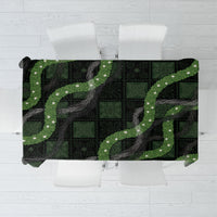 Hawaiian Quilt Tablecloth Pele Hair Hinahina Lei Black Version