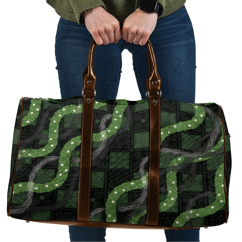 Hawaiian Quilt Travel Bag Pele Hair Hinahina Lei Black Version LT05 Black - Polynesian Pride
