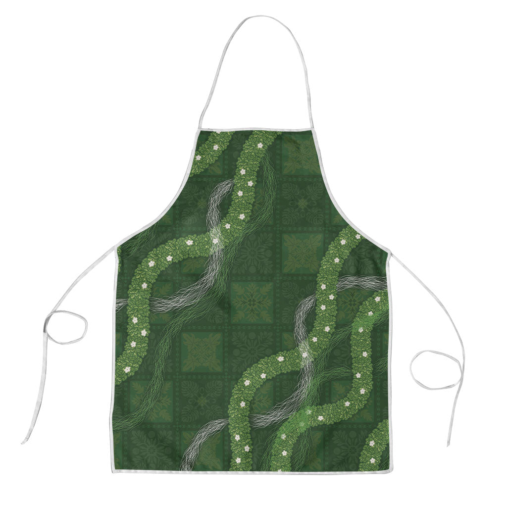 Hawaiian Quilt Apron Pele Hair Hinahina Lei Green Version LT05 Green - Polynesian Pride
