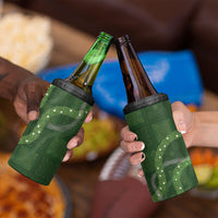 Hawaiian Quilt 4 in 1 Can Cooler Tumbler Pele Hair Hinahina Lei Green Version
