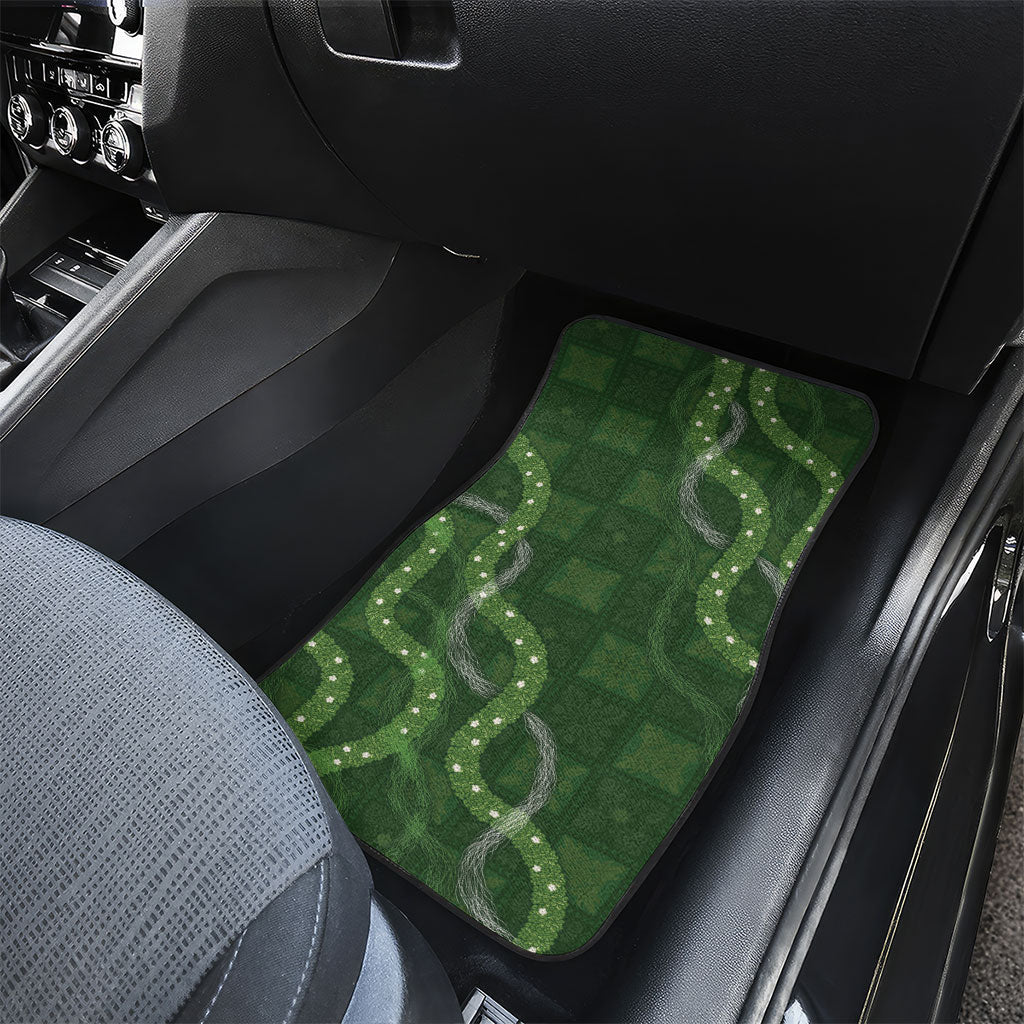 Hawaiian Quilt Car Mats Pele Hair Hinahina Lei Green Version
