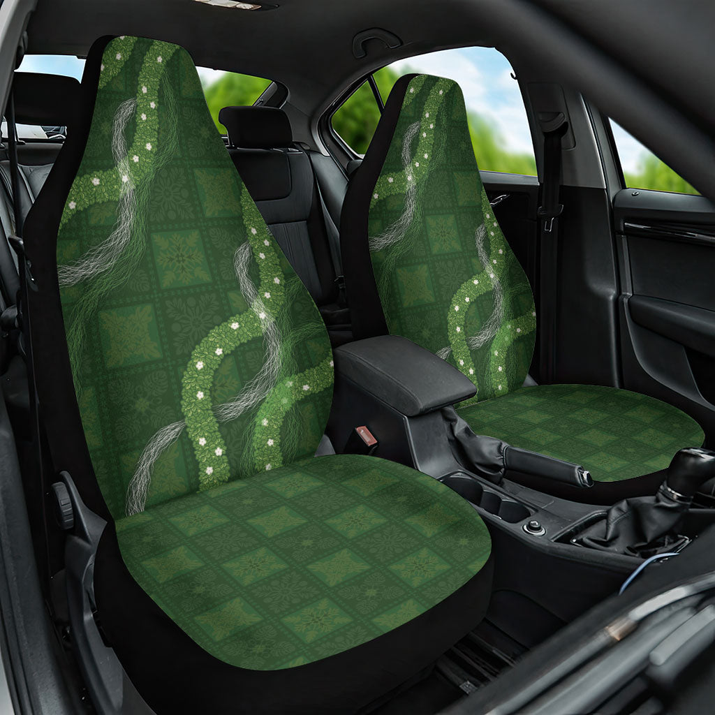 Hawaiian Quilt Car Seat Cover Pele Hair Hinahina Lei Green Version LT05 One Size Green - Polynesian Pride