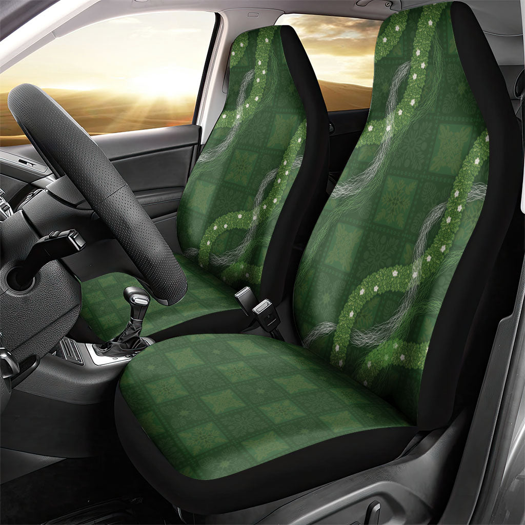 Hawaiian Quilt Car Seat Cover Pele Hair Hinahina Lei Green Version LT05 - Polynesian Pride