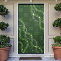 Hawaiian Quilt Door Cover Pele Hair Hinahina Lei Green Version LT05 Green - Polynesian Pride