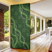 Hawaiian Quilt Door Cover Pele Hair Hinahina Lei Green Version LT05 - Polynesian Pride