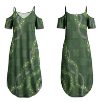 Hawaiian Quilt Family Matching Summer Maxi Dress and Hawaiian Shirt Pele Hair Hinahina Lei Green Version LT05 - Polynesian Pride
