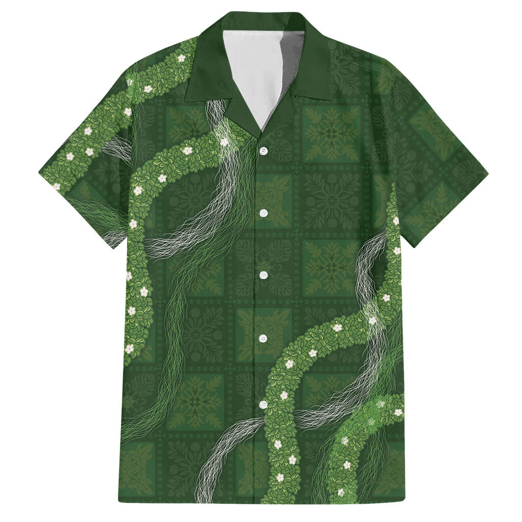 Hawaiian Quilt Hawaiian Shirt Pele Hair Hinahina Lei Green Version LT05 Green - Polynesian Pride