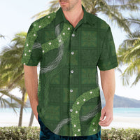 Hawaiian Quilt Hawaiian Shirt Pele Hair Hinahina Lei Green Version