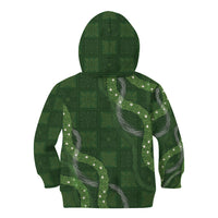 Hawaiian Quilt Kid Hoodie Pele Hair Hinahina Lei Green Version LT05 - Polynesian Pride