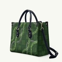 Hawaiian Quilt Leather Bag Pele Hair Hinahina Lei Green Version LT05 Green - Polynesian Pride