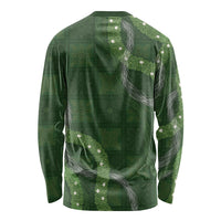Hawaiian Quilt Long Sleeve Shirt Pele Hair Hinahina Lei Green Version LT05 - Polynesian Pride
