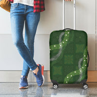 Hawaiian Quilt Luggage Cover Pele Hair Hinahina Lei Green Version